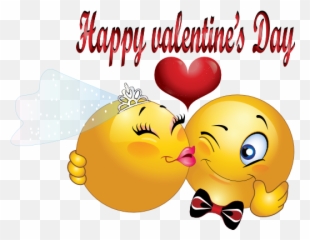 Happy Valentine Smiley Emoticon Clipart - Love Emoji