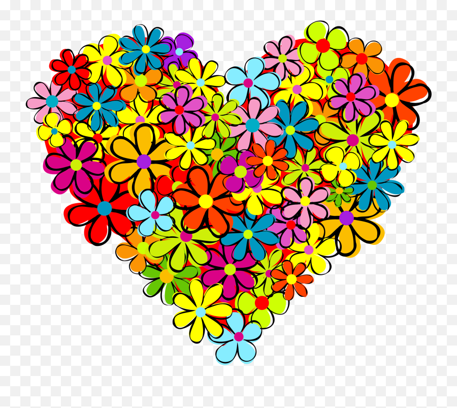 Heat Clipart Color Heart Heat Color Heart Transparent Free - Heart Made Of Flowers Emoji,Colored Heart Emoji