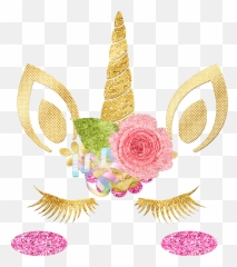 freetoedit unicornface Maske mask fancy - Unicorn Face Gold Emoji