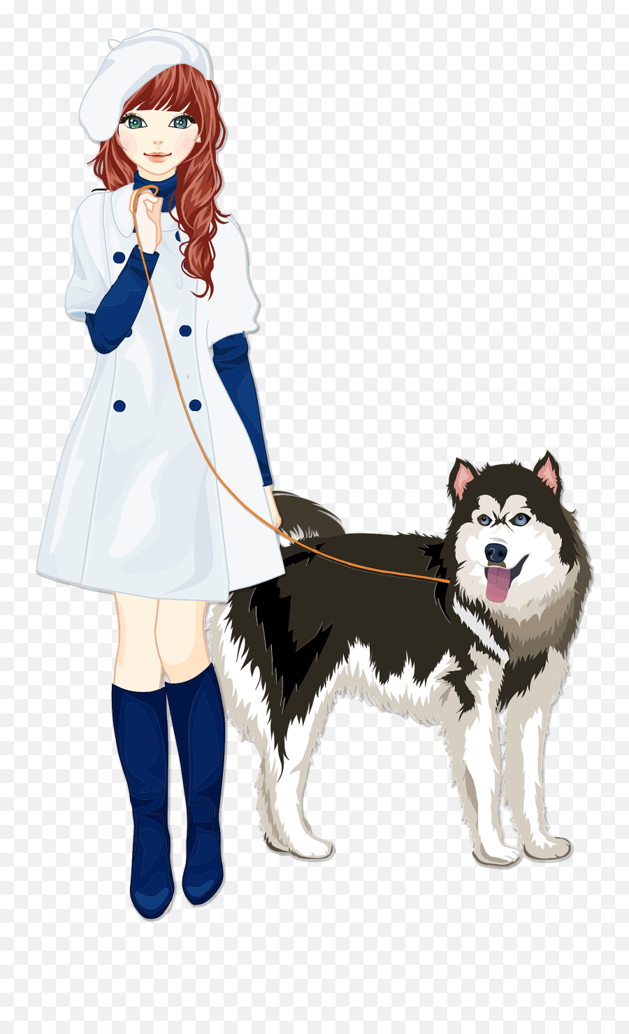 Girl With Dog Clipart Free Download Transparent Png - Abrazando Niña Con Perro Dibujo Emoji,Eskimo Emoji