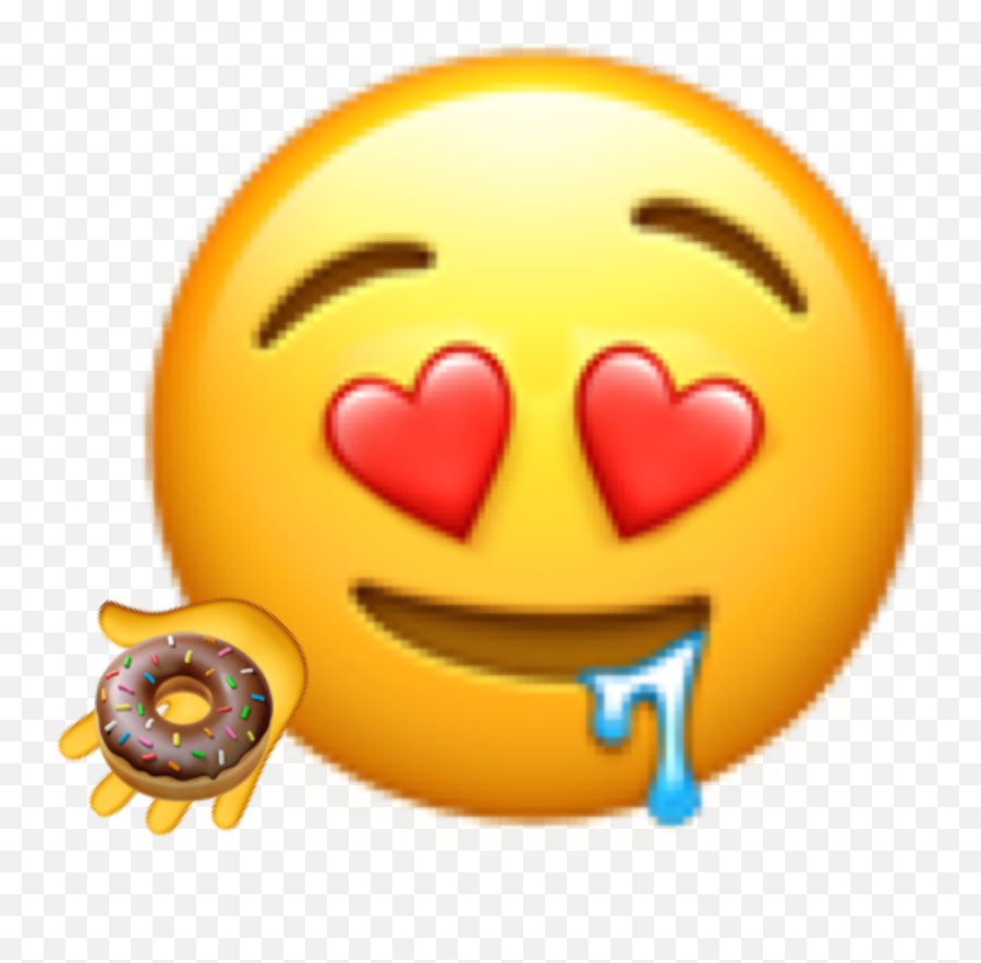 Emoji Donut Heart Yummy Freetoedit - Iphone Drooling Emojis Png,Emoji Donut
