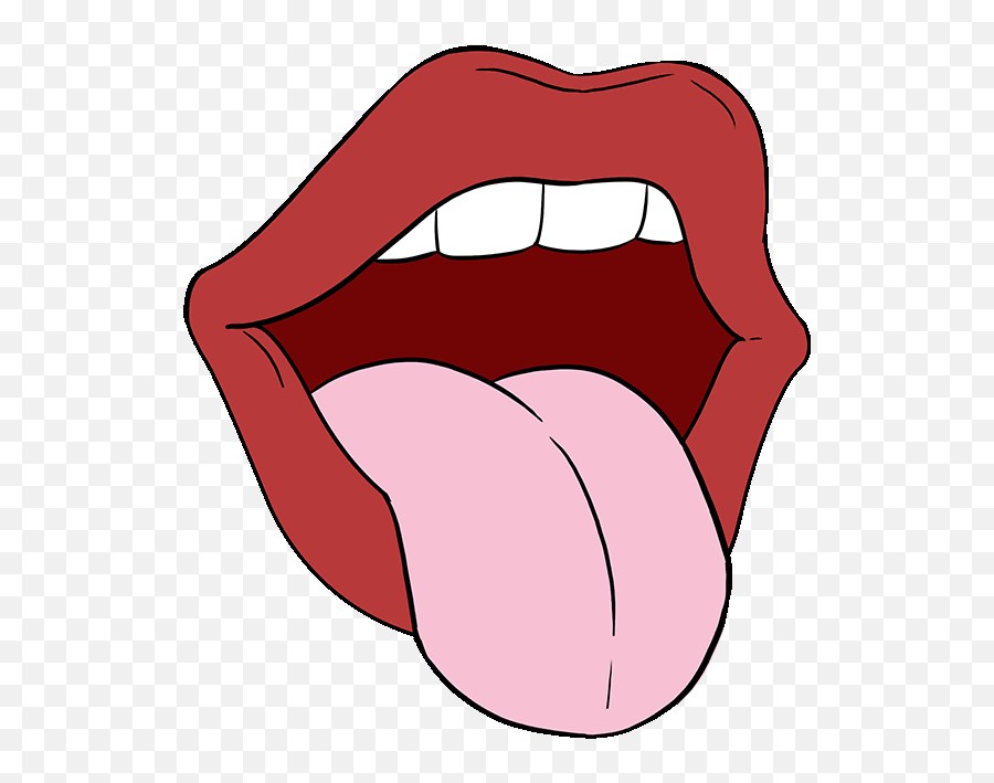 How To Draw A Mouth And Tongue - Tongue Sticking Out Drawing Emoji,Tongue Hanging Out Emoji