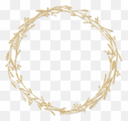 Gold Twigs Branch Sticks Sparkle Wreath - Glitter Frame Png Emoji