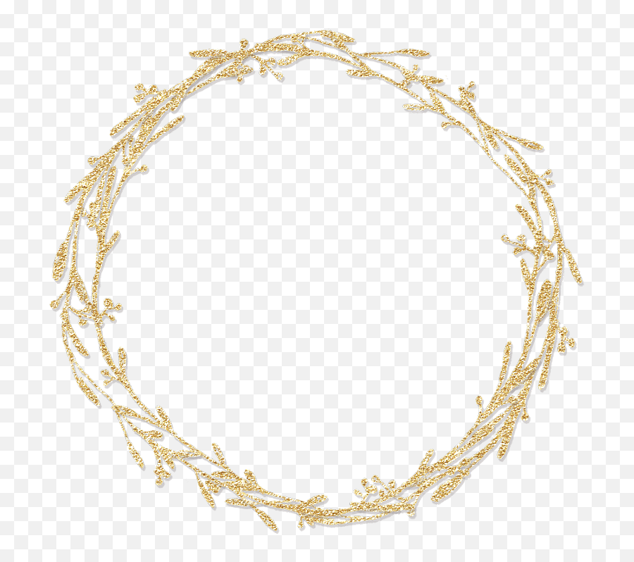 Gold Twigs Branch Sticks Sparkle Wreath - Glitter Gold Frame Png Emoji,Emoji Icons Bracelet