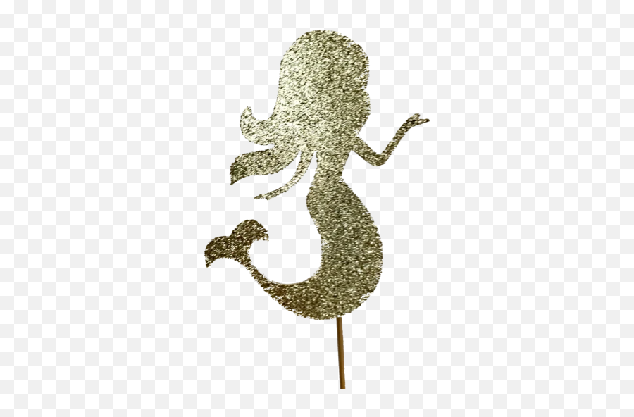 Mermaid Gold Glitter Cake Topper - Clipart Glitter Mermaid Tail Emoji,Salamander Emoji