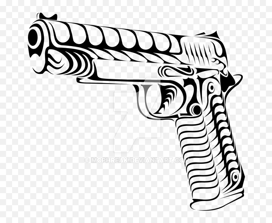 Gun Tattoo Transparent Png Clipart - Drawing Of Gun Tattoo Emoji,Emoji Tattoo Gun