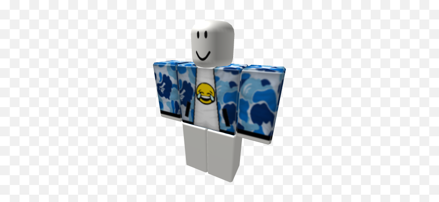 Blue Bape Camo Jacket Emoji T - Roblox Hazmat Suit Shirt,Camo Emoji
