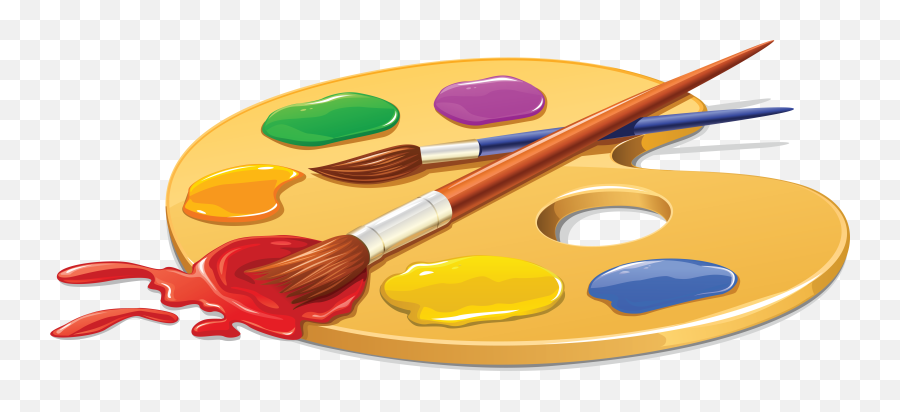 Palette Painting Brush Clip Art - Paint Brush Palette Png Emoji,Emoji Paint Brush