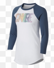 Converse Embroidered Raglan Womenu0027s 34 Sleeve T - Shirt Size Long Sleeve Emoji,Tumbleweed Emoji