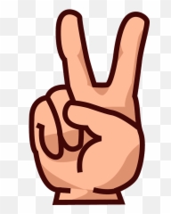 Victory Hand Emoji Clipart - Png