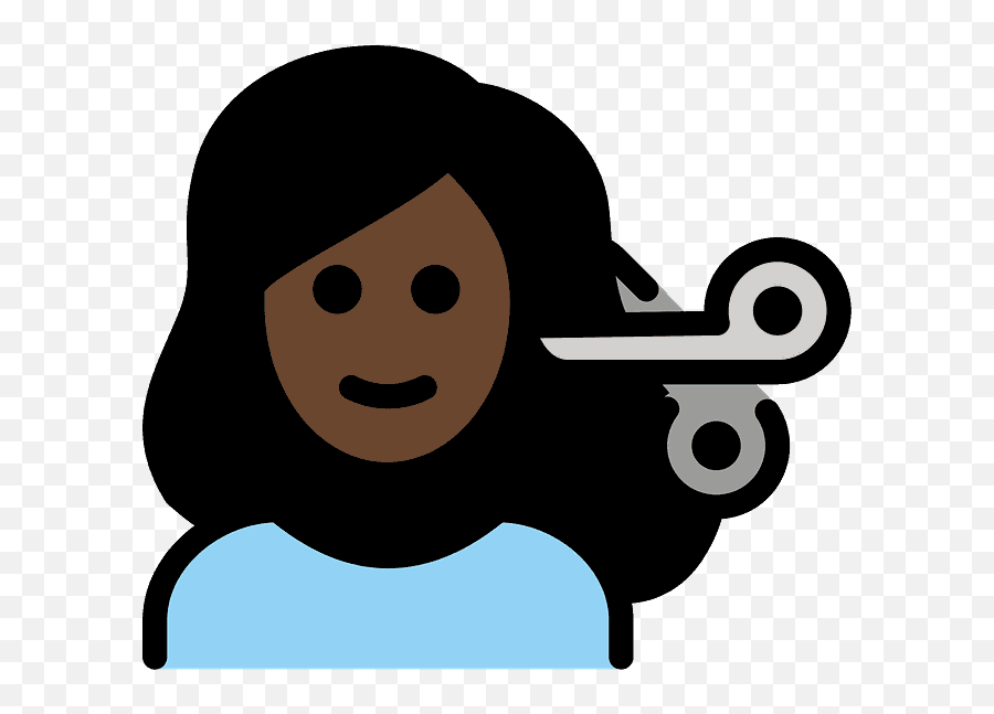 Woman Getting Haircut Emoji Clipart - Hair Design,Haircut Lipstick Dress Emoji