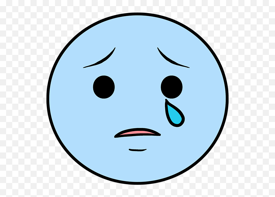 How To Draw A Crying Emoji - Smiley Face,Sad Face Emoji