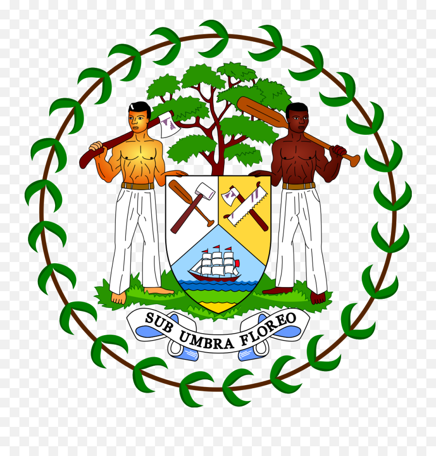 Coat Of Arms Of Belize - Belize Flag Emoji,Axe Emoji