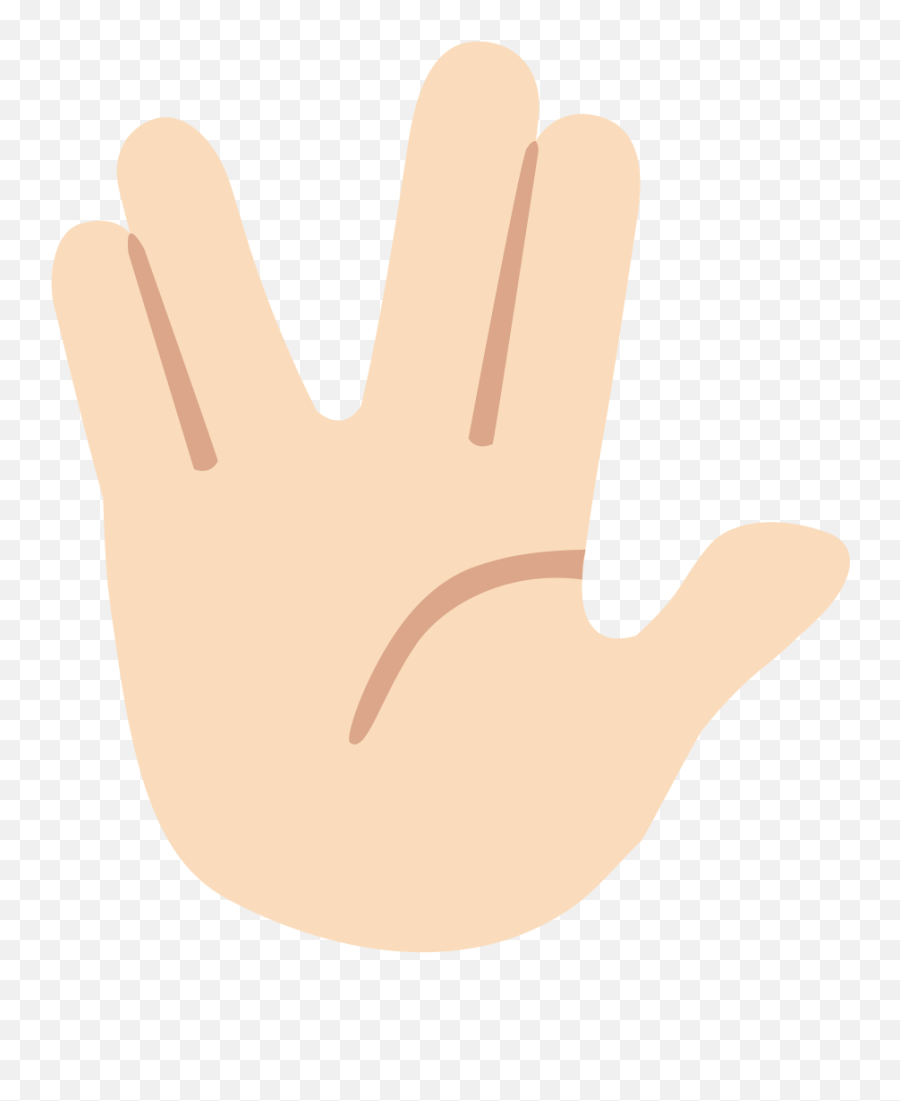 Emoji U1f596 1f3fb - Under 128x128 Pixels,Vulcan Salute Emoji