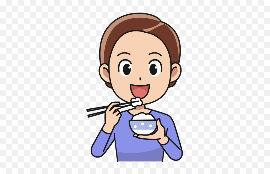 Man Eating Rice - Eat Clipart Png Emoji,Bowl Of Rice Emoji