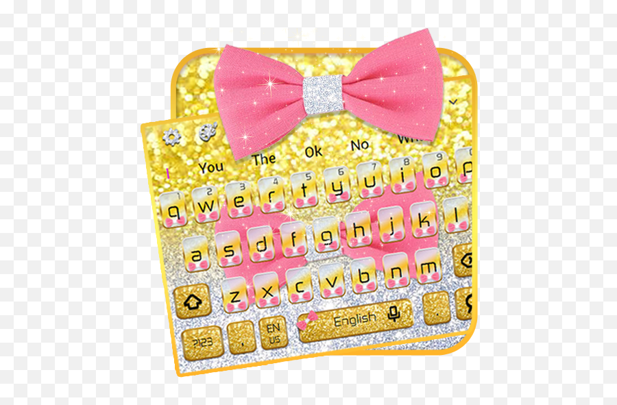 Download Glitter Pink Bow Keyboard Theme For Android Myket - Clip Art Emoji,Ribbon Emojis