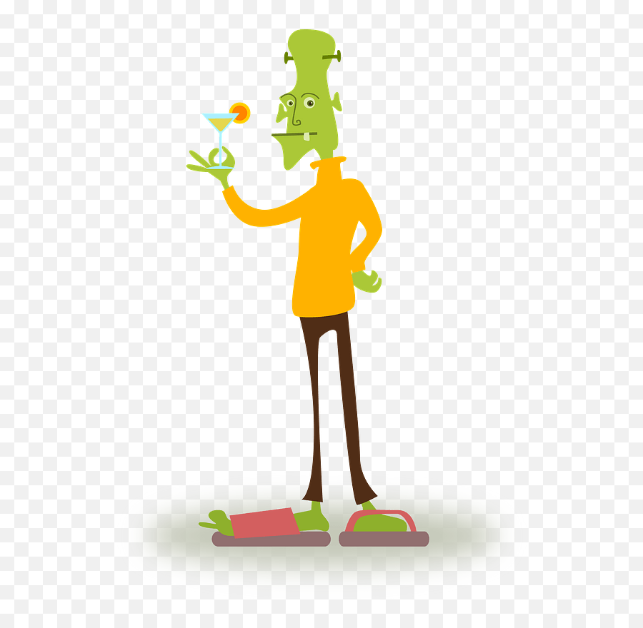 Fashionable Ghoul Having A Cocktail Clipart Free Download - Clip Art Emoji,Martini Glass And Party Emoji