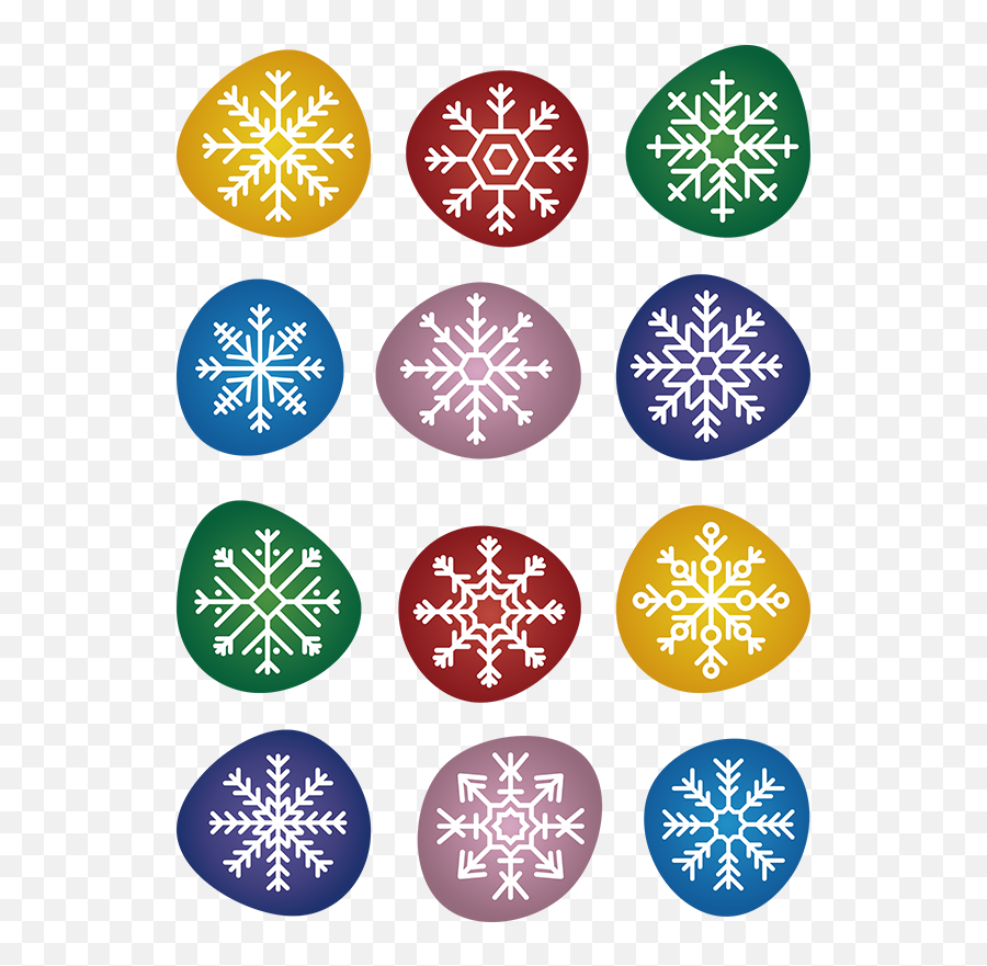 Colorful Snowflakes Christmas Sticker Emoji,Snowflake Snowflake Baby Emoji