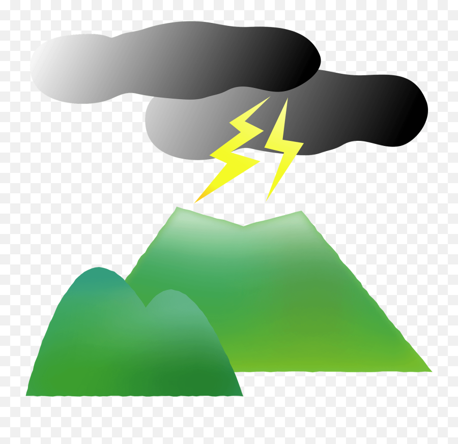 Lightning Is Above The Mountain Clipart Emoji,Thunder Cloud Emoji