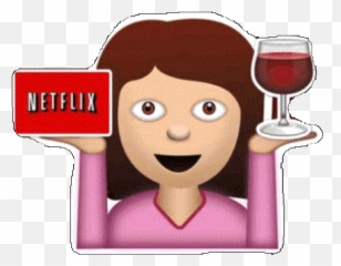 Chill Discovered - Netflix And Wine Meme Emoji,Netflix Emoji