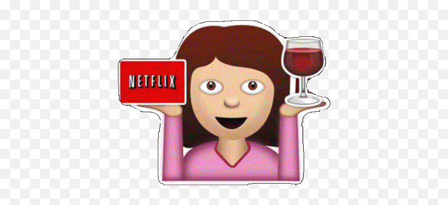 Chill Discovered - Netflix And Wine Meme Emoji,Netflix Emoji
