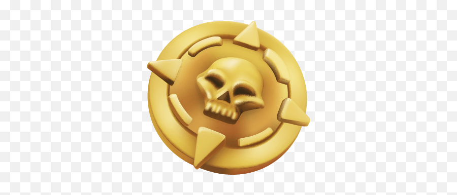 Gold Coin Treasure Skull Pirate Pirates - Emblem Emoji,Gold Coin Emoji