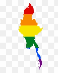 Lgbt Flag Map Of Burma - Myanmar Emoji