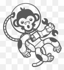 Outer Space Kids Wall Decals - Monkey In A Space Suit Cartoon Emoji,Cholo Emoji