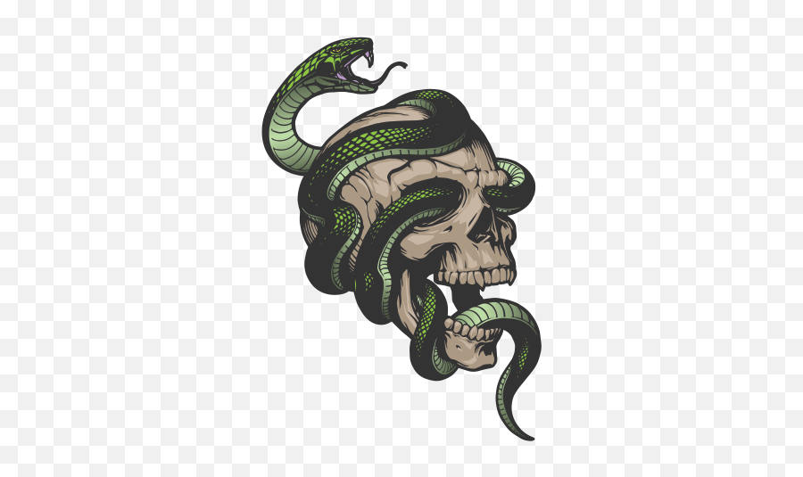 Snake Png Clipart - Snake Wrapped Around Skull Emoji,Snake Emoji