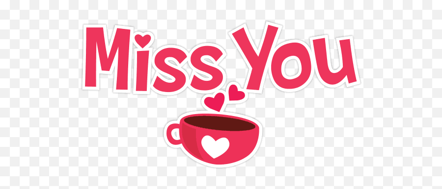Love Stickers For Facebook And Social Media Platforms - Coffee Cup Emoji,I Miss You Emoji Text