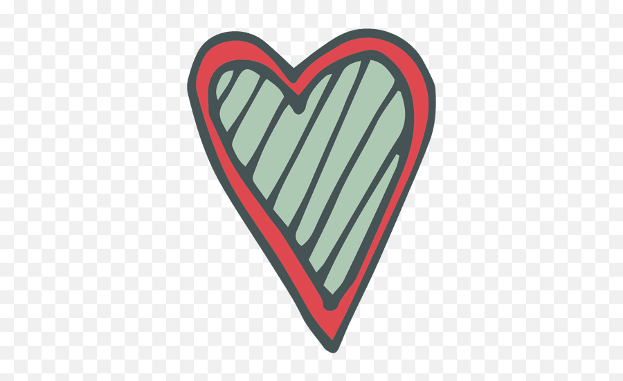 Green Red Hear Hand Drawn Cartoon Icon 56 - Transparent Png Heart Emoji,Grandpa Heart Grandma Emoji