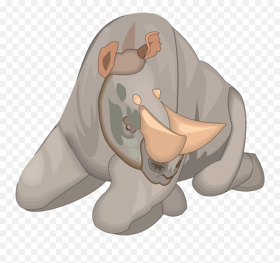 Horns Animal Creature Ancient Resting - Rhinoceros Emoji,Hugging Emoticon