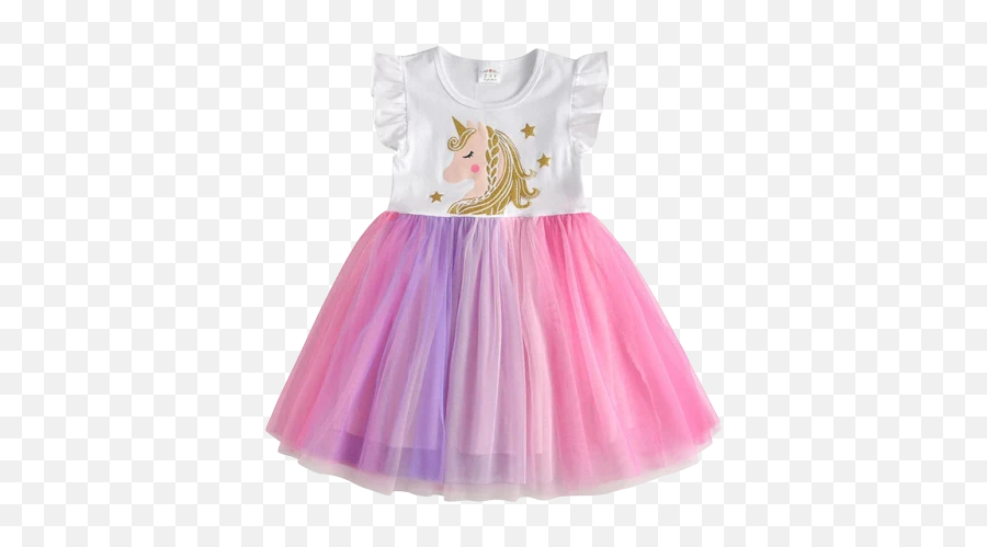 Robe Licorne Emoji Doré Pour Fille - Sleeveless,Emoji Robe