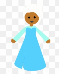 Elsa Princess Hispanic Girl Party - Clip Art Emoji