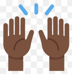 Dark Skin Tone Emoji - Black Hands Up