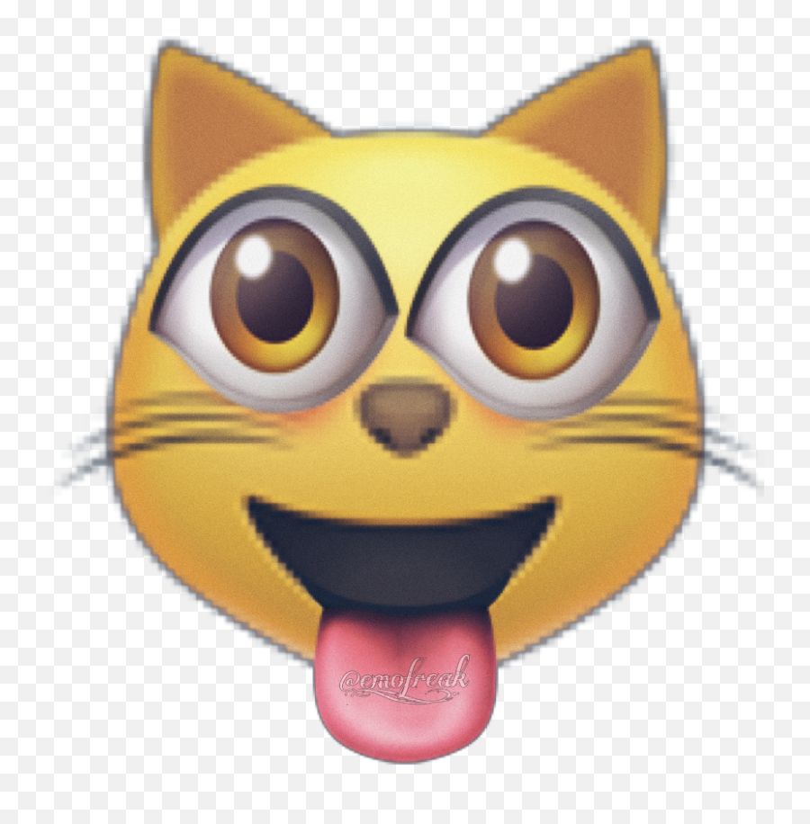 Crazy Emoji Weird Eyes Cat Cats Art Freetoedit Freetoed - Transparent Cat Heart Eyes Emoji,Crazy Emoji