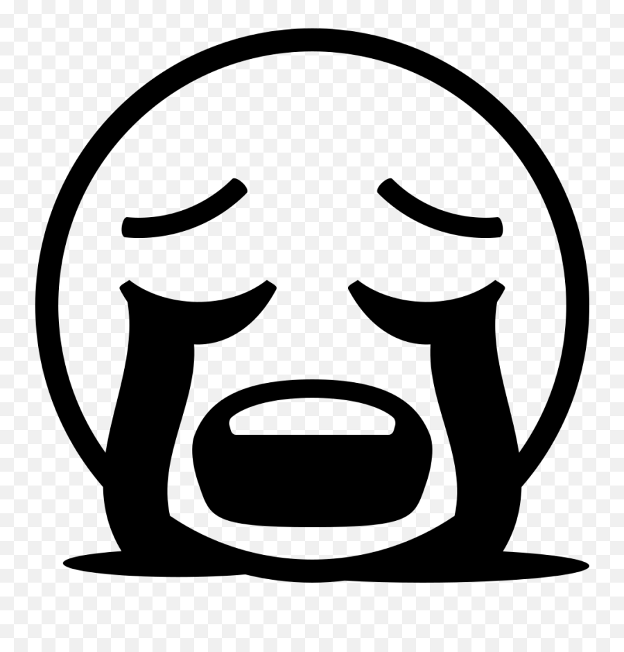 Emojione Bw 1f62d - Black And White Crying Emoji,Crying Emoji