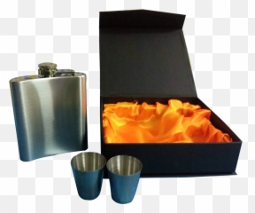 Hip Flask With Shot Glasses And Pouring - Box Emoji,Thinky Emoji