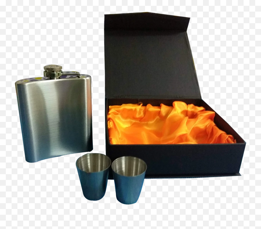 Hip Flask With Shot Glasses And Pouring - Box Emoji,Thinky Emoji