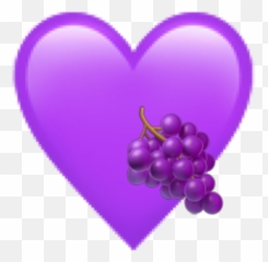 Violet Violeta Grape Uva Heart Corazon - Heart Emoji,Grape Emoji