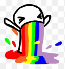 Collection Of Vomit Clipart - Cat Rainbow Gif Emoji