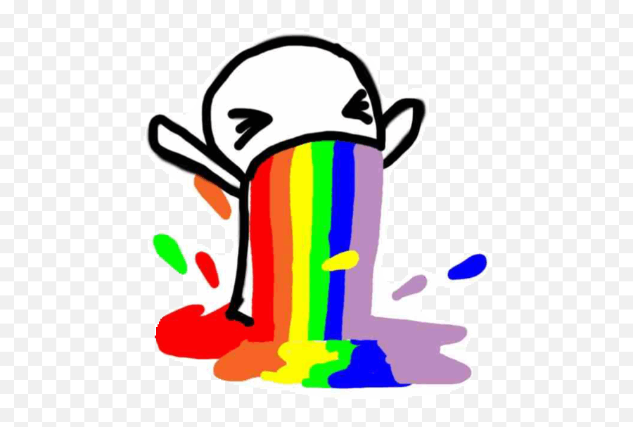 Collection Of Vomit Clipart - Cat Vomit Rainbow Gif Emoji,Barfing Emoticons