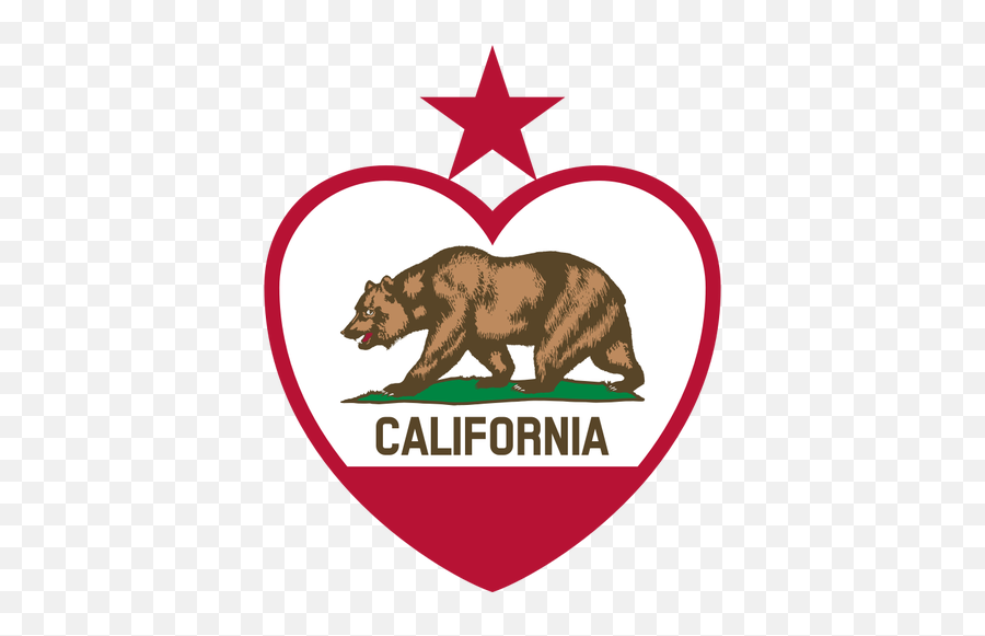 Flag Of California Republic In Heart Shape Vector Image - California Admissions Day 2018 Emoji,Dominican Republic Flag Emoji
