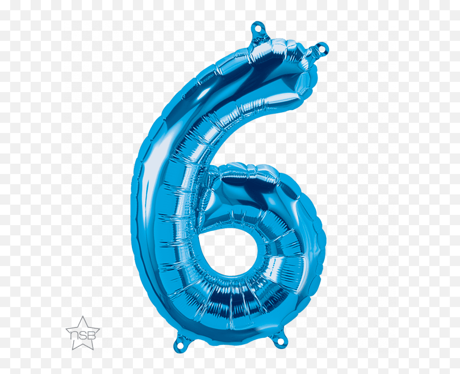 16 Number Age 66th Birthday - Six Blue Shape Foil Gold 6 Balloon Png Emoji,Blue Balloon Emoji