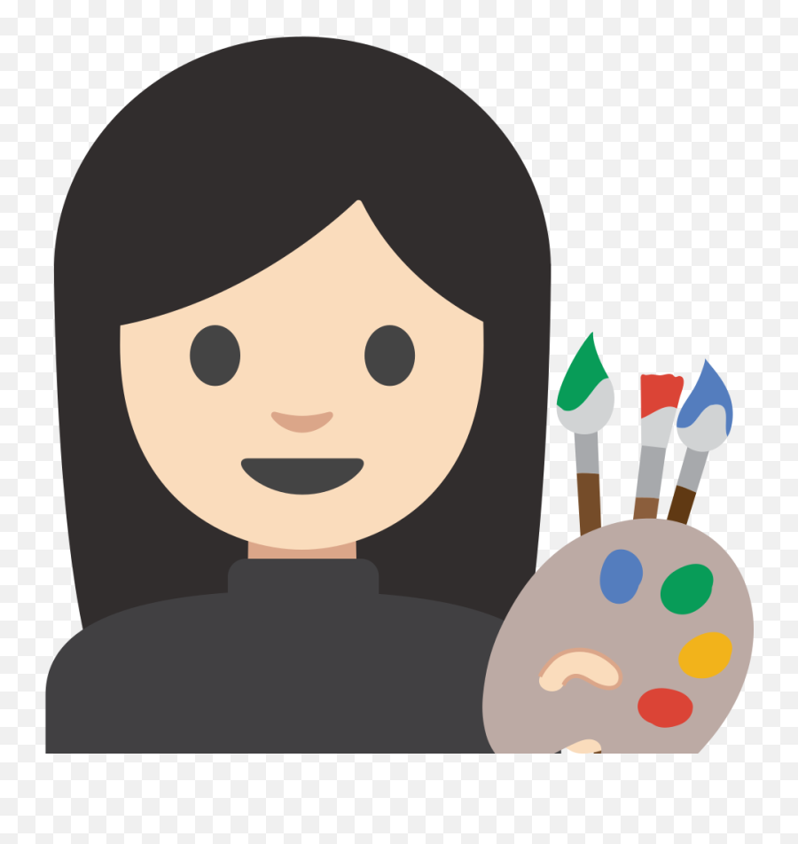 Fileemoji U1f469 1f3fb 200d 1f3a8svg - Wikimedia Commons Human Emoji,Black Hair Emoji