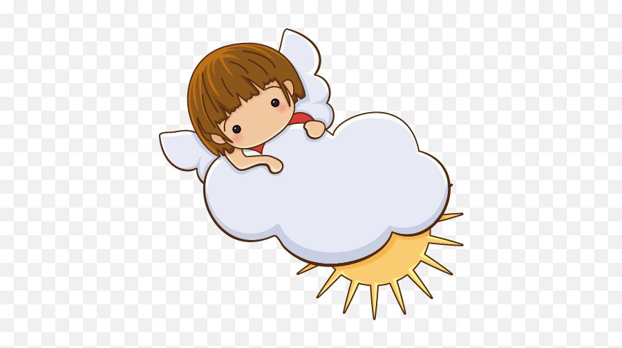 Vinilo Infantil Ángel Nube - 28 Emoji,Emoji Angelito