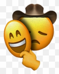 Popular And Trending Cowboy Stickers - Sad Inside Happy Outside Emoji