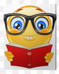 Nerd Emoticon Canvas Print Pixers - Emoji Estudioso,Nerdy Emoticon