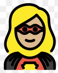 Woman Superhero Emoji Clipart - Emoji Blonde Hair,Superwoman Emoji