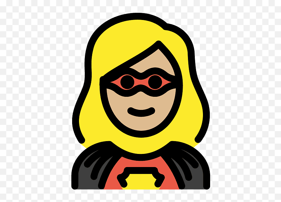 Woman Superhero Emoji Clipart - Emoji Blonde Hair,Superwoman Emoji